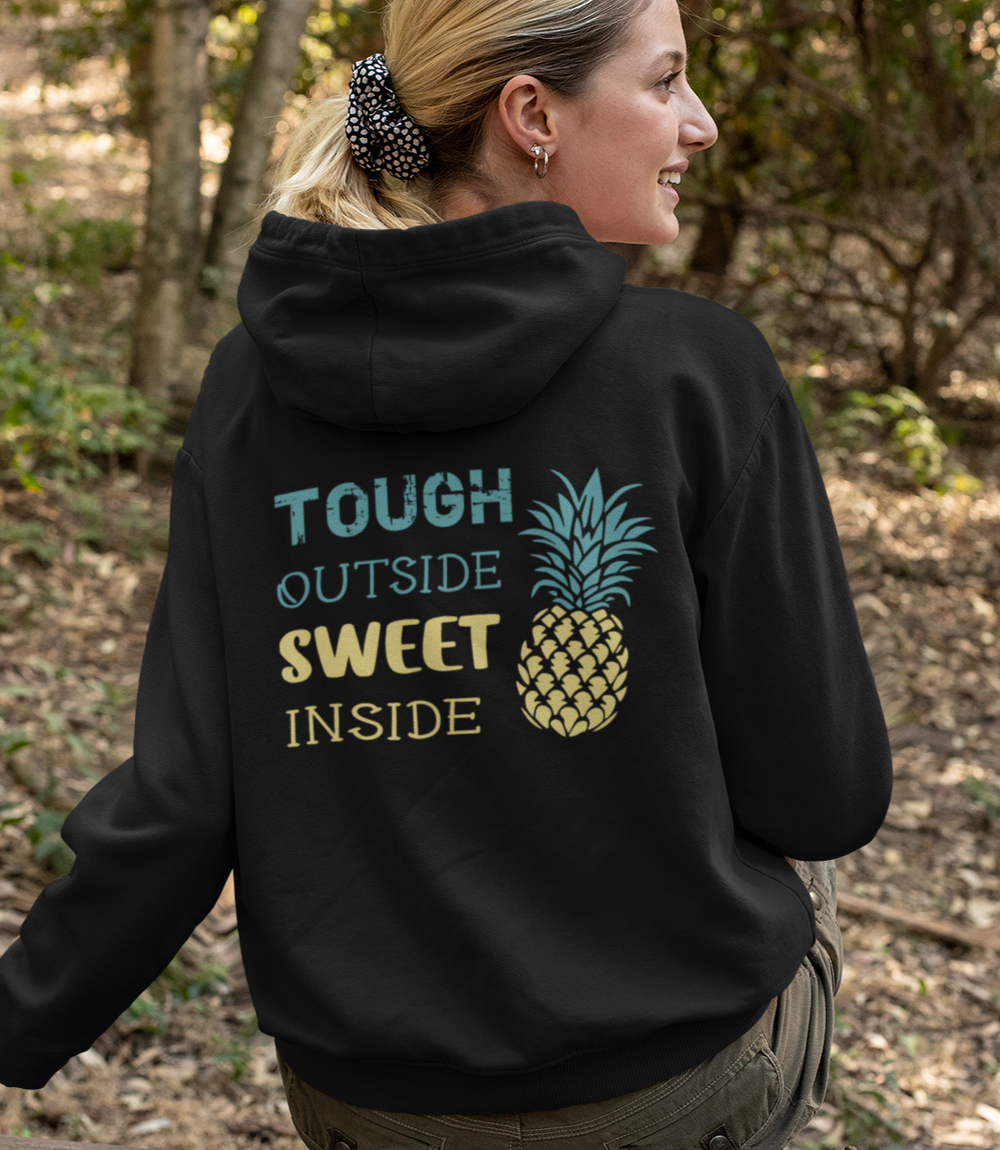 Sweet On The Inside Pineapple Hoodie, Back Graphic
