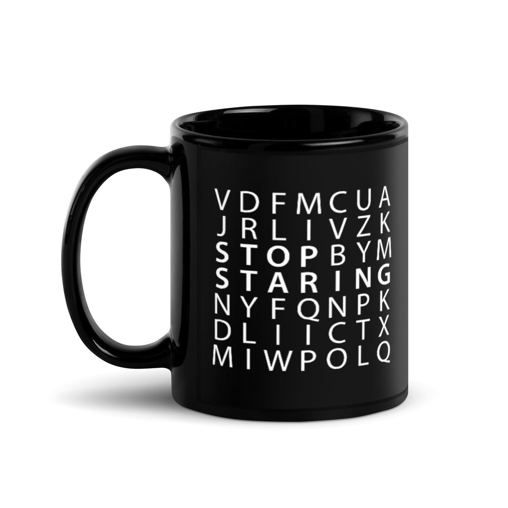 Stop Staring Crossword Mug, Double Sided - Cause